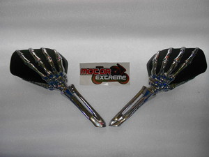 Espejos Choper Mano Calavera 100% Metalicos