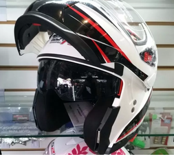 Casco Abatible Techx2 Blanco/rojo
