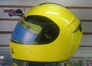 Casco Cerrado R7 Racing Amarillo Fluo