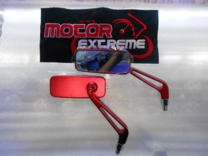 Espejos Para Motocicleta Color Rojo 100% Aluminio